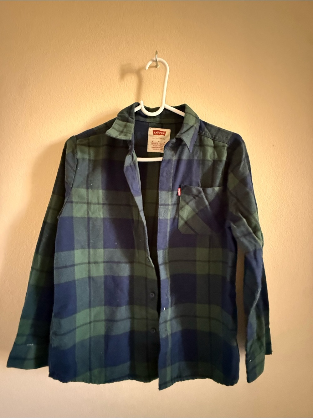 Levi's Boy's Green & Navy Plaid Button-Down Shirt